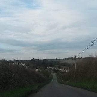 Looking down Mare Hill back towards my village.